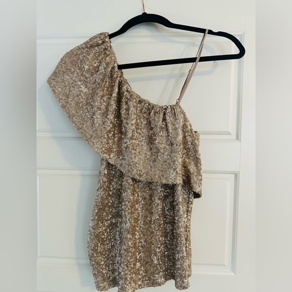 BB Dakota size small champagne sequins top. - Picture 1 of 5